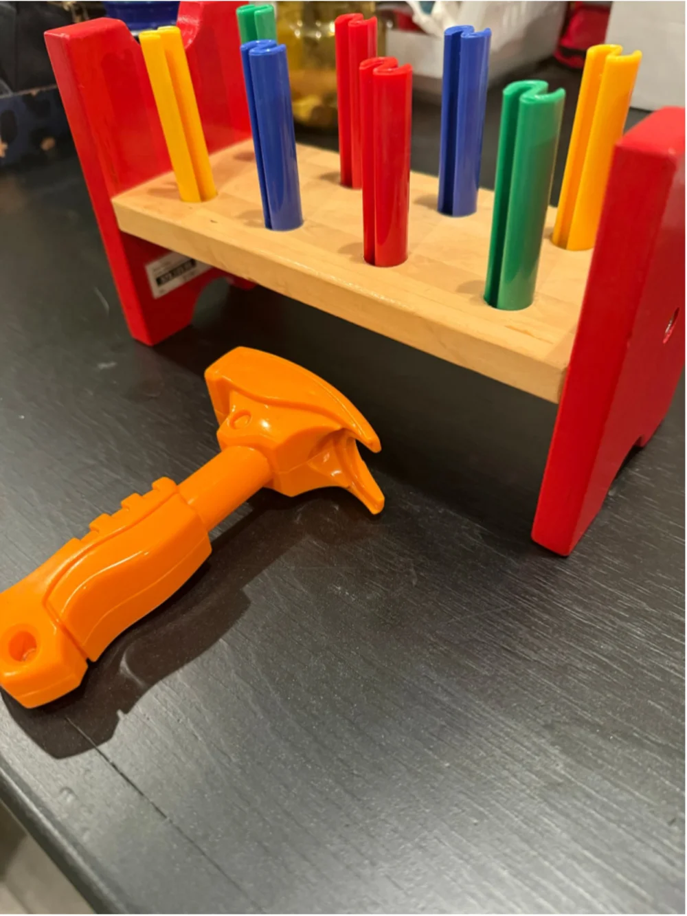 IKEA Kids Learning Toy Hammer Bench One Size Red Multicolor